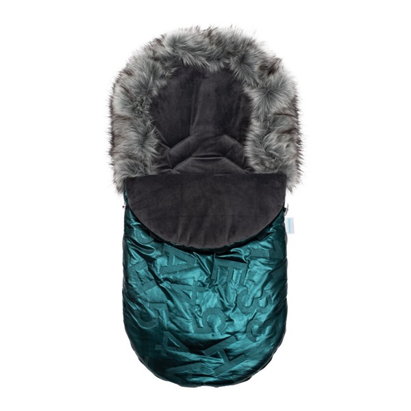 Luksusowy śpiworek z futerkiem New Baby zielony