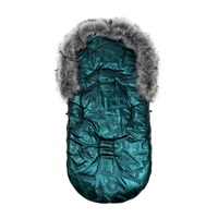 Luksusowy śpiworek z futerkiem New Baby zielony