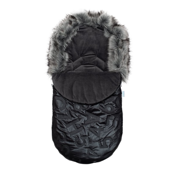 Luksusowy śpiworek z futerkiem New Baby czarny