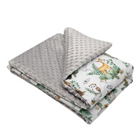 Dziecięcy kocyk z Minki New Baby Zwierzątka szare 80x102 cm