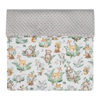 Dziecięcy kocyk z Minki New Baby Zwierzątka szare 80x102 cm