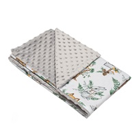 Dziecięcy kocyk z Minki New Baby Zwierzątka szare 80x102 cm