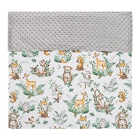 Dziecięcy kocyk z Minki New Baby Zwierzątka szare 80x102 cm