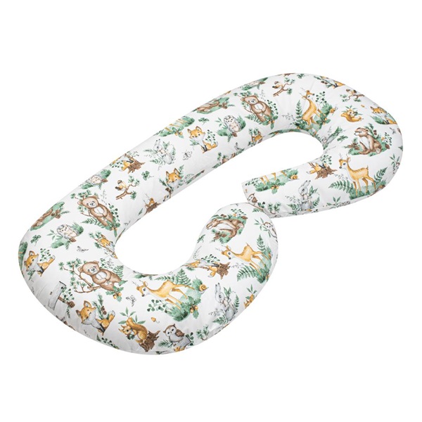 Poduszka do karmienia New Baby XL w kształcie C Zwierzątka biała