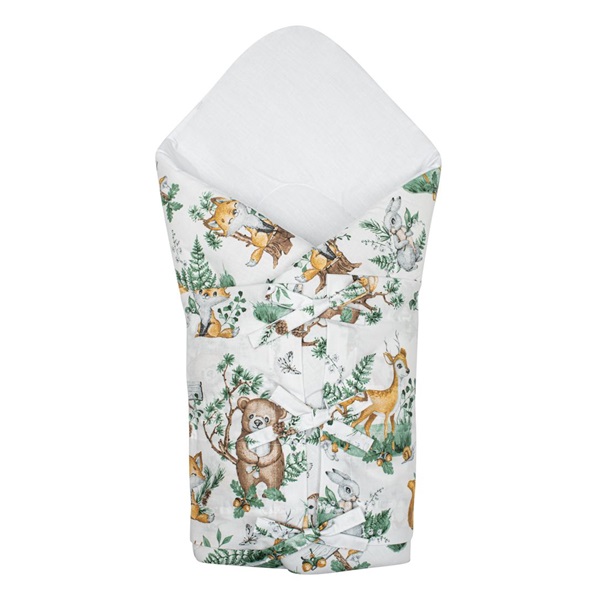 Klasyczny rożek wiązany New Baby Zwierzątka biały