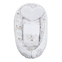 Luksusowe gniazdko z kołderką dla niemowlaka New Baby z Minki Kwiaty białe
