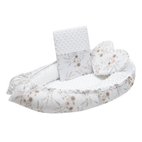 Luksusowe gniazdko z kołderką dla niemowlaka New Baby z Minki Kwiaty białe