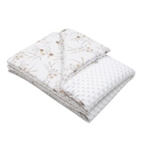 Dziecięcy kocyk z Minki New Baby Kwiaty biały 80x102 cm