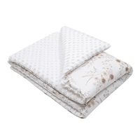 Dziecięcy kocyk z Minki New Baby Kwiaty biały 80x102 cm