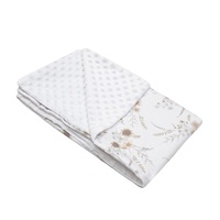 Dziecięcy kocyk z Minki New Baby Kwiaty biały 80x102 cms