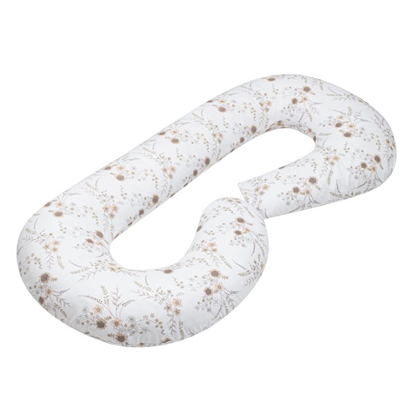 Poduszka do karmienia New Baby XL w kształcie C Kwiaty biała