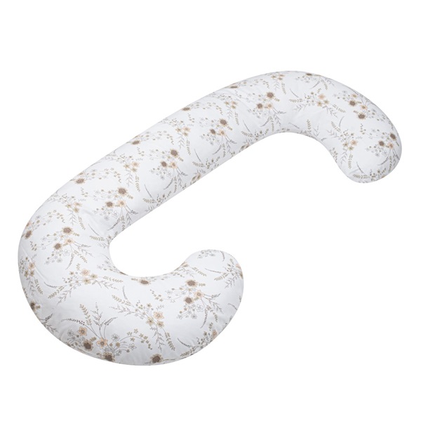 Poduszka do karmienia New Baby w kształcie C Kwiaty biała