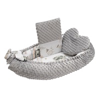 Luksusowe gniazdko z kołderką dla niemowlaka New Baby z Minki Słoniki biało-szare
