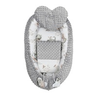 Luksusowe gniazdko z kołderką dla niemowlaka New Baby z Minki Słoniki biało-szare