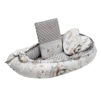 Luksusowe gniazdko z kołderką dla niemowlaka New Baby z Minki Słoniki biało-szare