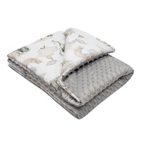 Dziecięcy kocyk z Minki New Baby Słoniki biało-szary 80x102 cm