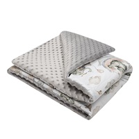 Dziecięcy kocyk z Minki New Baby Słoniki biało-szary 80x102 cm