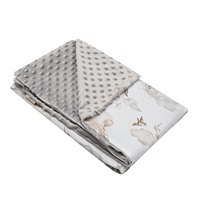 Dziecięcy kocyk z Minki New Baby Słoniki biało-szary 80x102 cms