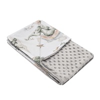 Dziecięcy kocyk z Minki New Baby Słoniki biało-szary 80x102 cms