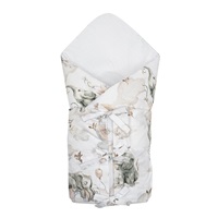 Klasyczny rożek wiązany New Baby Słoniki biało-szary