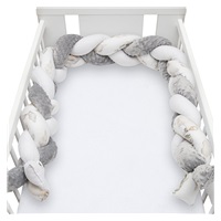 Ochraniacz do łóżeczka warkocz New Baby Minka Słoniki biało-szary
