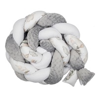 Ochraniacz do łóżeczka warkocz New Baby Minka Słoniki biało-szary