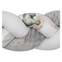 Ochraniacz do łóżeczka warkocz New Baby Minka Słoniki biało-szary