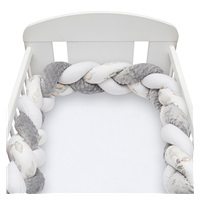 Ochraniacz do łóżeczka warkocz New Baby Minka Słoniki biało-szary