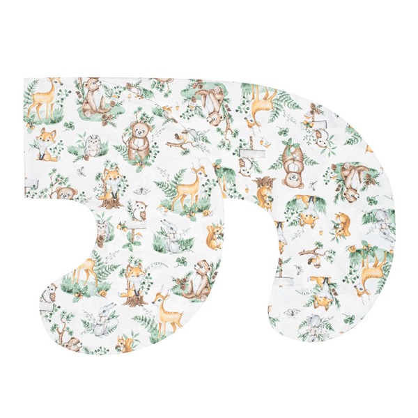 Poszewka na poduszkę do karmienia New Baby w kształcie C Zwierzątka biała