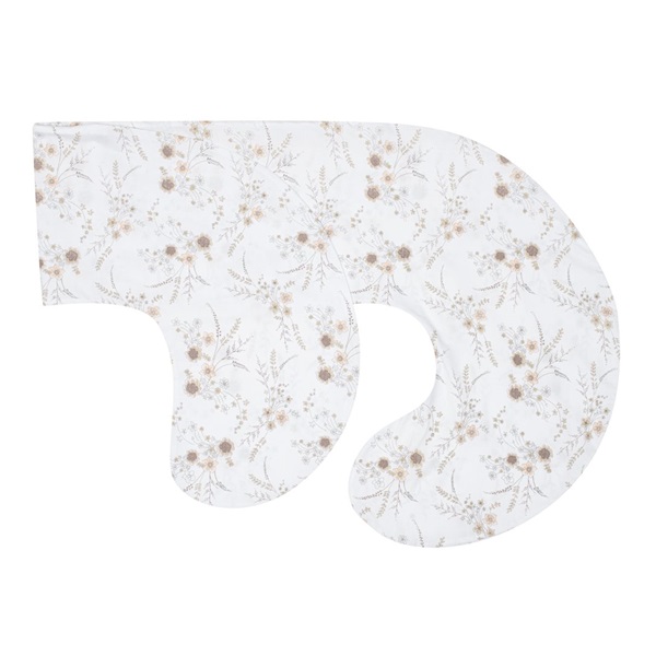 Poszewka na poduszkę do karmienia New Baby w kształcie C Kwiaty biała