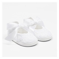 Paputki z koronki niemowlęce New Baby biały 12-18 m