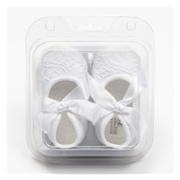 Paputki z koronki niemowlęce New Baby biały 12-18 m