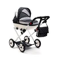 Wózek dla lalek New Baby COMFORT biało-czarny