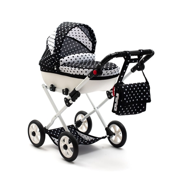 Wózek dla lalek New Baby COMFORT biało-czarny
