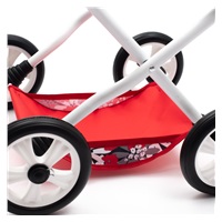 Wózek dla lalek New Baby COMFORT czerwony czarny kwiatek