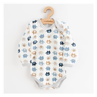 Dziecięce bawełniane body z długim rękawem New Baby Magic elephant