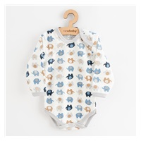Dziecięce bawełniane body z długim rękawem New Baby Magic elephant