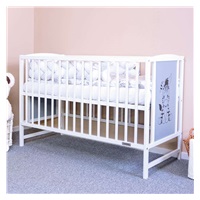 Łóżeczko dla dzieci New Baby BEA Zebra biało-szare