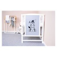 Łóżeczko dla dzieci New Baby BEA Zebra biało-szare