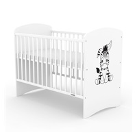 Łóżeczko dla dzieci New Baby LEO Zebra białe