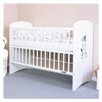 Łóżeczko dla dzieci New Baby LEO Zebra białe