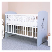 Łóżeczko dla dzieci New Baby LEO Zebra biało-szare