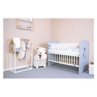 Łóżeczko dla dzieci New Baby LEO Zebra biało-szare