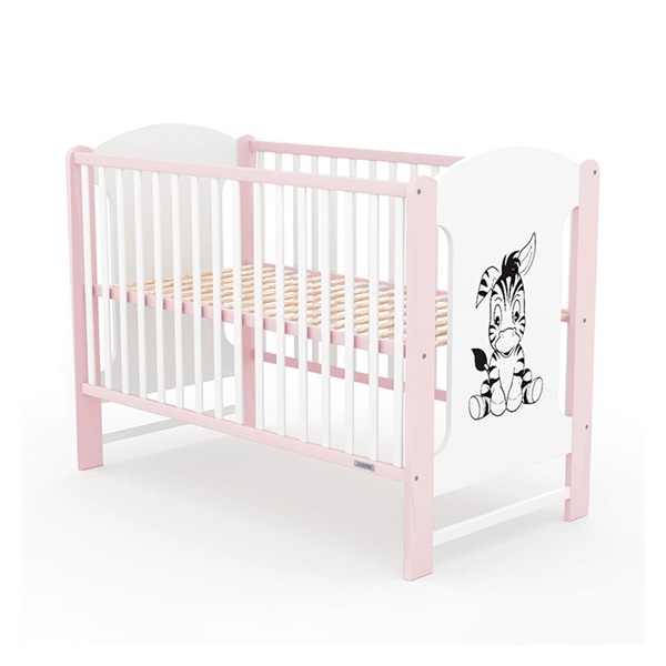 Łóżeczko dla dzieci New Baby ELSA Zebra biało-różowe