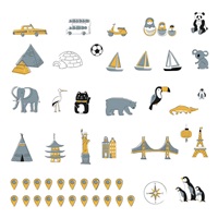 Naklejka na ścianę Mapa S szary