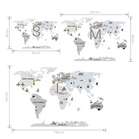 Naklejka na ścianę Mapa S szary