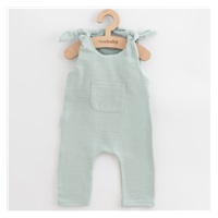 Ogrodniczki muślinowe dla niemowląt New Baby Soft dress mięta