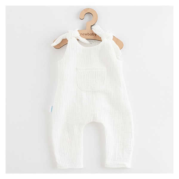 Ogrodniczki muślinowe dla niemowląt New Baby Soft dress beżowy
