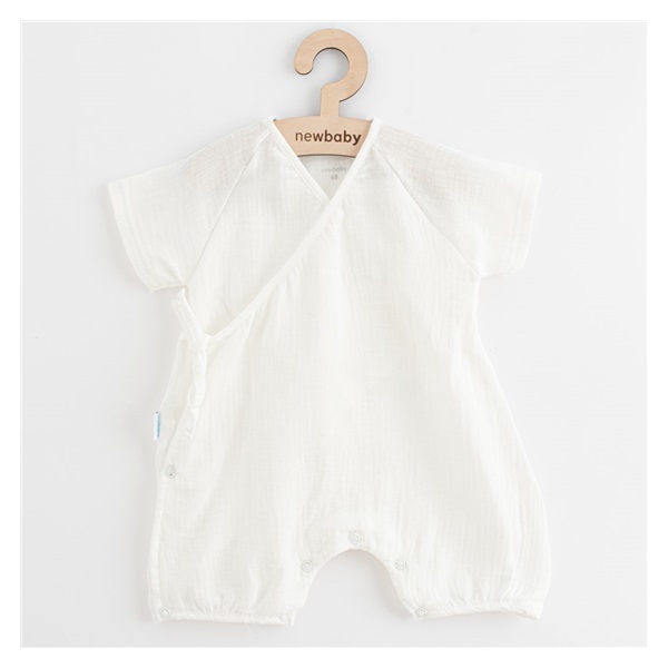 Letni muślinowy pajac dla niemowląt New Baby Soft dress beżowy