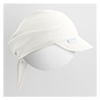 Letnia muślinowa chustka dziecięca z daszkiem New Baby Soft dress beżowy